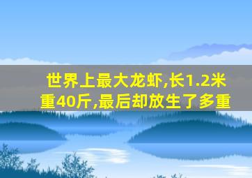 世界上最大龙虾,长1.2米重40斤,最后却放生了多重