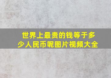 世界上最贵的钱等于多少人民币呢图片视频大全