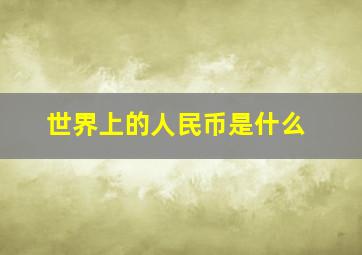 世界上的人民币是什么