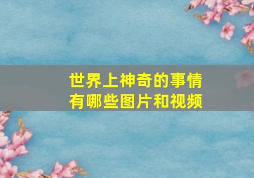 世界上神奇的事情有哪些图片和视频