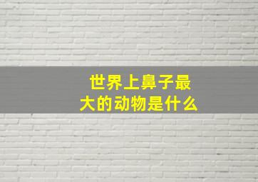 世界上鼻子最大的动物是什么