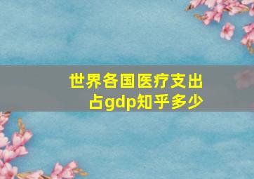 世界各国医疗支出占gdp知乎多少