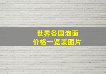 世界各国泡面价格一览表图片