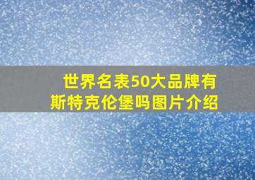 世界名表50大品牌有斯特克伦堡吗图片介绍