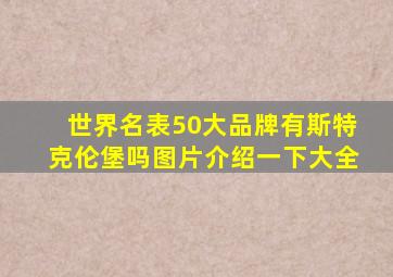 世界名表50大品牌有斯特克伦堡吗图片介绍一下大全