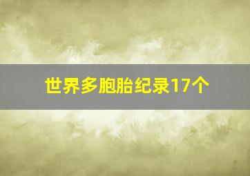 世界多胞胎纪录17个