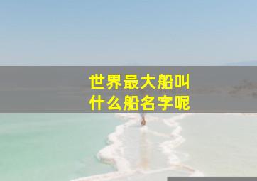 世界最大船叫什么船名字呢