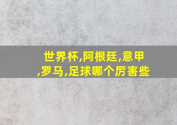 世界杯,阿根廷,意甲,罗马,足球哪个厉害些