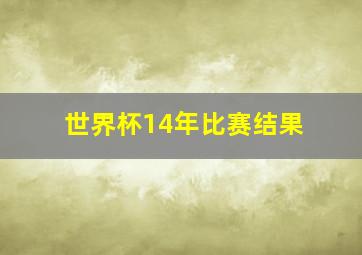 世界杯14年比赛结果