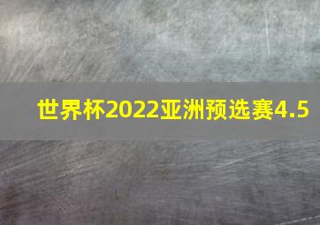 世界杯2022亚洲预选赛4.5