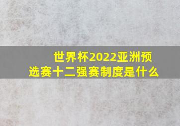 世界杯2022亚洲预选赛十二强赛制度是什么