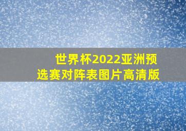 世界杯2022亚洲预选赛对阵表图片高清版