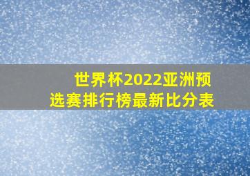 世界杯2022亚洲预选赛排行榜最新比分表