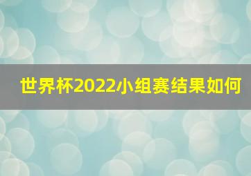 世界杯2022小组赛结果如何