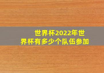 世界杯2022年世界杯有多少个队伍参加