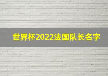 世界杯2022法国队长名字