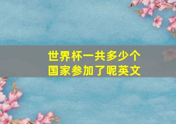 世界杯一共多少个国家参加了呢英文