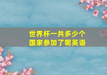 世界杯一共多少个国家参加了呢英语