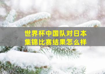 世界杯中国队对日本集锦比赛结果怎么样