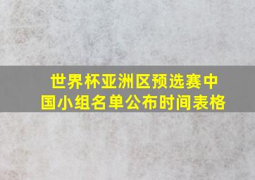 世界杯亚洲区预选赛中国小组名单公布时间表格