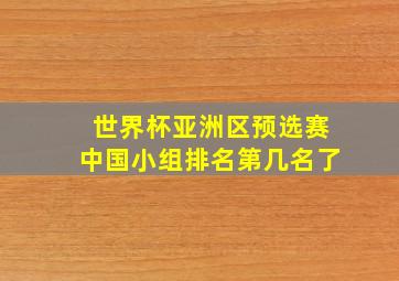 世界杯亚洲区预选赛中国小组排名第几名了