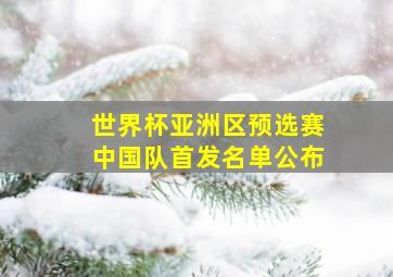 世界杯亚洲区预选赛中国队首发名单公布