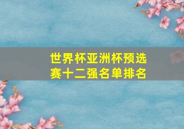 世界杯亚洲杯预选赛十二强名单排名