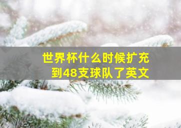 世界杯什么时候扩充到48支球队了英文