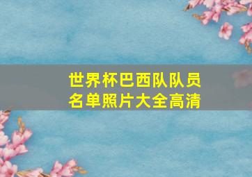 世界杯巴西队队员名单照片大全高清