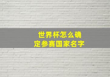 世界杯怎么确定参赛国家名字