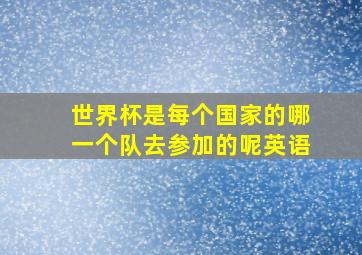 世界杯是每个国家的哪一个队去参加的呢英语