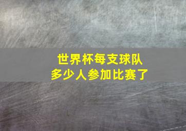 世界杯每支球队多少人参加比赛了