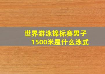 世界游泳锦标赛男子1500米是什么泳式