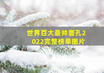 世界百大最帅面孔2022完整榜单图片