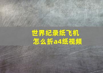 世界纪录纸飞机怎么折a4纸视频