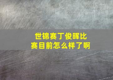 世锦赛丁俊晖比赛目前怎么样了啊