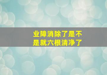 业障消除了是不是就六根清净了