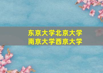 东京大学北京大学南京大学西京大学