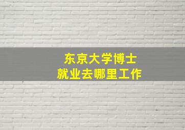 东京大学博士就业去哪里工作