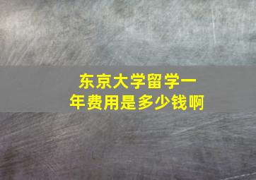 东京大学留学一年费用是多少钱啊