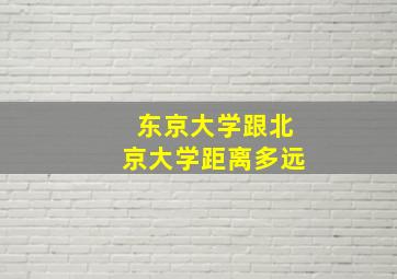 东京大学跟北京大学距离多远