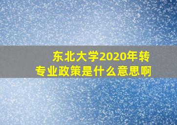 东北大学2020年转专业政策是什么意思啊