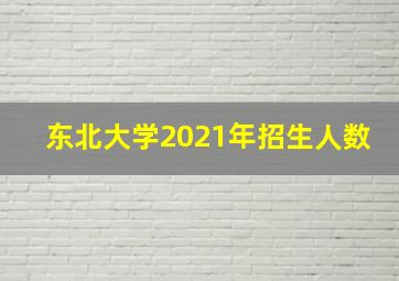 东北大学2021年招生人数