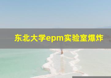 东北大学epm实验室爆炸