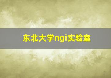 东北大学ngi实验室