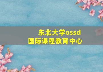 东北大学ossd国际课程教育中心