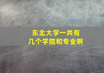 东北大学一共有几个学院和专业啊