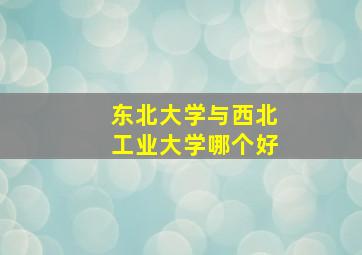 东北大学与西北工业大学哪个好