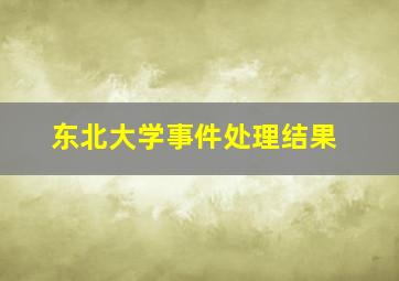 东北大学事件处理结果