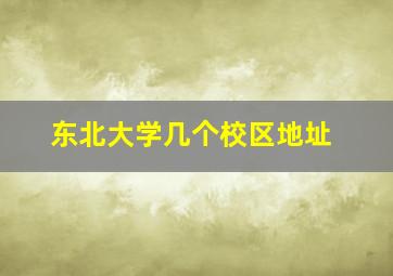 东北大学几个校区地址